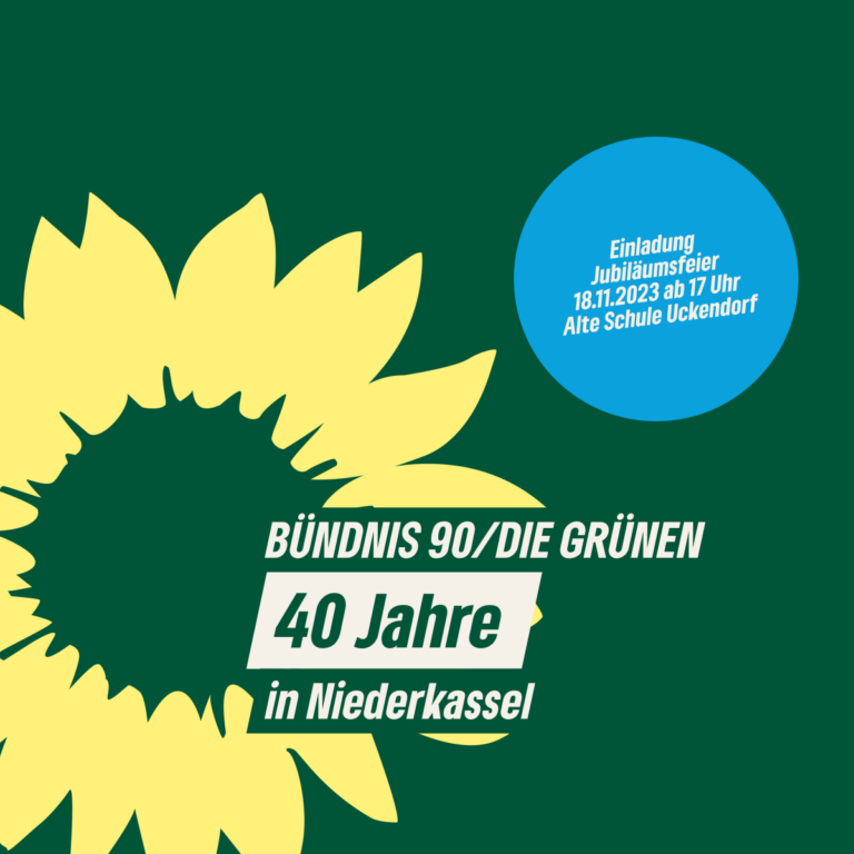 40 Jahre GRÜNE Niederkassel – wir laden ein zum Feiern