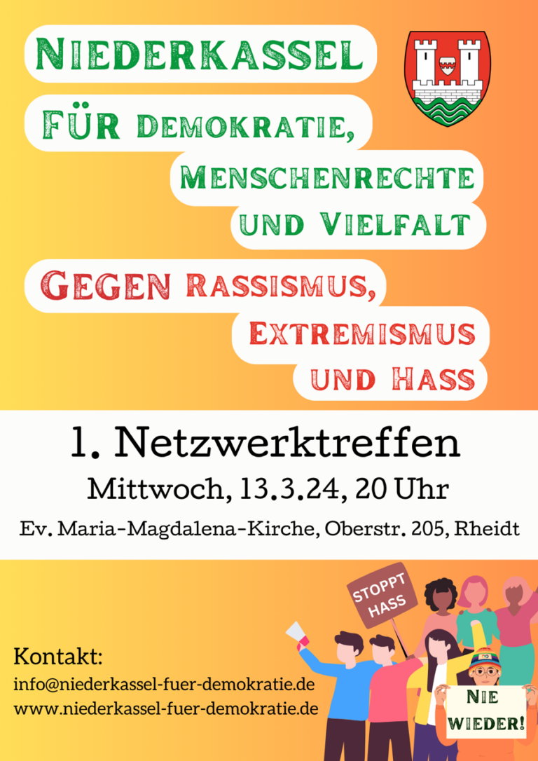 Einladung zum 1. Netzwerktreffen “Niederkassel für Demokratie”