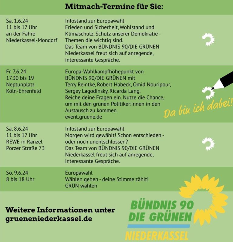 Mitmach-Termine zur Europawahl 2024