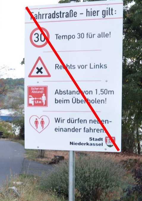 Das (vorläufige) Ende der Fahrradstraßen in Niederkassel